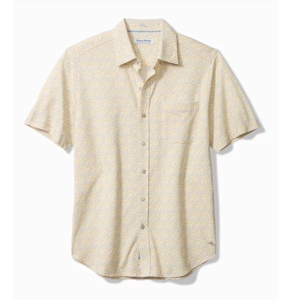 Tommy Bahama San Lucio Palminade Stretch Shirt 3XLB Pure Khaki IslandZone NWT